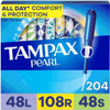 Tampax Pearl Tampons For Women Multipack With Leakguard Braid Light/Regular/Super Absorbency Unscented 47 Count