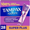 Tampax Radiant Tampons With Leakguard Braid Super Plus Absorbency Unscented 28 Count