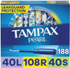 Tampax Pearl Plastic Tampons Light/Regular/Super Absorbency Multipack 188 Count Unscented (47 Count Pack Of 4 188 Count Total) Packaging May Vary