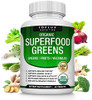 Toplux Organic Super Greens Capsules Superfood Fruit Veggie Supplement 28 Powerful Natural Ingredients With Alfalfa Beet Root Tart Cherry & Ginger For Immune & Energy Support For Men Women 60 Tablets