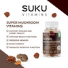 Suku Vitamins - Super Mushroom for Immunity Mushroom Blend Gummies with Reishi Chaga Turky Tail and Lions Mane Sugar-and-Gluten-Free Non-Gmo 60 Counts
