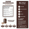Suku Vitamins - Super Mushroom for Immunity Mushroom Blend Gummies with Reishi Chaga Turky Tail and Lions Mane Sugar-and-Gluten-Free Non-Gmo 60 Counts