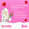 Honibe Kids Multivitamin Gummies Plus Immune Boost | Barbie | Honey-Based Vitamins Made in Canada | Children's Chewable Gummy Vitamins | Kids Zinc Vitamin Gummy Bees | 60 gummies