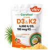 VEV Vitamin D3 K2 4,000 IU, 100 mcg MK-7, 300 Softgels with Coconut Oil, Easy to Swallow K2 D3 Vitamin Supplement, Daily Nutrient Support