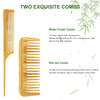 MRD Hair Brush Set Natural Bamboo Comb Paddle Detangling Hairbrush Wide-tooth and tail comb No Bristle suit for Women Men and Kids Thick/Thin/Curly/Dry Hair Gift kit