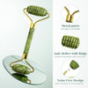 BAIMEI IcyMe Gua Sha and Jade Roller for Face, Natural Jade Face Roller with Ridge Design for Reducing Puffiness & Skin Firming,Facial Sculpting Tool, Self Care Gift for Women Men - Green