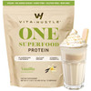 VitaHustle One Superfood Protein + Stainless Steel Shaker Cup (Vanilla & White)