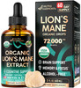 NUTRAHARMONY Lions Mane Liquid - USDA Certified Organic Lions Mane Supplement - Brain Support, Energy, Memory & Focus - Sugar & Alcohol-Free Lion's Mane Mushroom Extract 72,000 mg / Bottle, 2 Fl OZ, 2 Month Supply