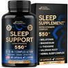 NUTRAHARMONY Sleeping Pills for Adults 550mg - Melatonin 3mg | Valerian Root for Sleep | L-Theanine | Magnesium - Natural Sleep Aid Supplement - Non-Habit Forming Rest Support - Made in USA - 1/day, 2 Month Supply
