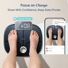 Etekcity Smart Rechargeable Scale for Body Weight, BMI, Fat, Muscle Mass, Digital Bathroom Scale with 13 Metrics, Secret Mode, Bluetooth Connect to Free Apps, Stealth Black - Dark Black - 13.4 x 11.5 inches