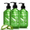 Aloderma Organic Aloe Vera Gel For Skin + Tea Tree Oil Made Within 12 Hours Of Harvest Soothing Pure Aloe Vera Gel For Face Works Great For Oily Skin Dry Scalp Aftershave Natural Aloe - 10.6 Oz