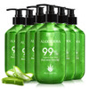 Aloderma 99% Organic Aloe Vera Gel Made Within 12 Hours Of Harvest - Lightweight Non-Sticky Aloe Gel For Face Body Hair & Scalp After Sun Relief Natural Soothing Hydrating Aloe Gel 10.6Oz