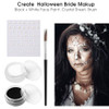 Bobisuka Black & White Face Paint Kit Halloween Makeup Kit Includes Paint Brush Costume Accessories Crystal Sheet For Skeleton Sfx Makeup