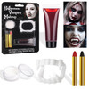 Bobisuka Halloween Vampire Makeup Kit With White Face & Body Paint Fake Blood Black And Red Face Paint Crayon And Fake Teeth Sfx Makeup Set For Zombie Wounds Clown Cosplay Special Effects Makeup