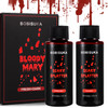 Bobisuka 2Pcs Halloween Fake Blood Makeup Kit - Fresh Red + Dark Red Realistic Washable Special Effects Sfx Makeup Set For Zombie Vampire Cosplay Monster Mouth Clothes Dress Up
