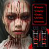 Bobisuka 2Pcs Halloween Fake Blood Makeup Kit - Fresh Red + Dark Red Realistic Washable Special Effects Sfx Makeup Set For Zombie Vampire Cosplay Monster Mouth Clothes Dress Up