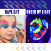 Ccbeauty 8 Colors Neon Liquid Face Paint Makeup Sweatproof Smudgeproof Waterproof Uv Eye Liner Set Glow Face Painting Kit For Adults Artist Halloween Christmas Birthday Party