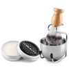 Ccbeauty Mens Shaving Brush And Bowl Set 4-In-1 Bristle Shave Brushes Kit With Stainless Steel Shaving Bowl & Soap Mug Safety Razor Stand Birthday Dad s Set For Men Black Soap 3.5Oz