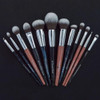 Daniel Laura Professional Makeup Brush Set 12 Pieces Balck Gray Rose Resin Handle Synthetic Hair Resin Handles Soft Vegan Bristles For Foundation Eyeshadow Blush & Contour Blending