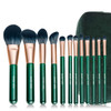 Enzo Ken Natural Fiber & Goat Hair Makeup Brush Set Professional Combined Hair Makeup Brushes Set With Case By Luxury Emerald Green Cosmetic Brushes Makeup Set Natural Bristle Makeup Brushes.