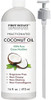 First Botany Fractionated Coconut Oil 16 Fl. Oz - 100% Natural & Pure Mct Coconut Oil For Hair SkinAnd Aromatherapy Carrier Oil Massage OilBest Skin Moisturizer