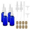 Givameihf Nasal Spray Bottle 8Pcs 1Oz (30Ml)Empty Nose Spray BottleGlass Nasal Spray Bottles With Funnel DropperLabelCobalt Blue Glass Press Spray Head Refillable Portable Fine Mist Travel Bottle
