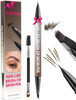 Imethod Eyebrow Pen - Eyebrow Pencil2-In-1 Eyeliner Dual-Ended Brush-Tip Microblading 4D Eyebrow Pencils For WomenLong Lasting Waterproof Hair-Like Brow PencilWith Eyebrow BrushDarkbrown