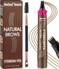 Imethod Eyebrow Pen - Eyebrow Pencil Magical Upgraded Eye Brow Pencils For Women With 4 Fork Tip & Spoolie Brush For Hair-Like Natural Brows Last All-Day Microblading Eyebrow Pen Dark Brown