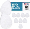 Impresa Face Scrubber Exfoliator Sponges - Regular Puff - Natural Medical-Grade Foam - 10 Pack Reusable Exfoliating Pads - Deep Cleanse & Dead Skin Removal - Normal To Oily Skin