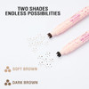 Jolilab Freckle Pen 3-In-1: Dual-Ended Stamp & Precision Tip (Eyeliner/Brow Pencil) 2 Shades Soft Brown/Dark Brown Waterproof Long-Lasting Smudge-Proof Compact On-The-Go Makeup (Soft Brown)