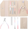 Josojoou Cuticle Remover Tool 4 Pcs Nail Cuticle Trimmer - Cuticle Nipper & Pusher & Cutter & File Professional Cuticle Remover Kit With Leather Case For Women Pedicure ToolsNail Care Tool (Pink)