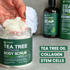 Kesmedik Pure Tea Tree Oil Body & Foot Scrub Himalayan Salt Exfoliating Scrub With Stem Cells & Shea Butter Antifungal Defense Acne Support Itchy Skin Relief Removes Dead Skin & Rough Patches