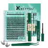 Keyyou Lash Extension Kit Diy 280Pcs Lash Clusters Eyelash Extension Kit 30D40DD Curl 9-18Mix Lash Clusters Kit With Lash Glue Remover Applicator Easy To Use For Beginners (Kit30D40D-D9-18Mix)