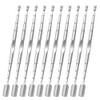 Kunshnbei 10 Pack Cuticle Pushers With Fork 2 In 1 Cuticle Nail Pusher Tools With Fork Stainless Steel Cuticle Remover Tool For At-Home & Travel Manicures Pedicures - Silver