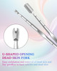 Kunshnbei Cuticle Pusher Pre-Treatment Cuticle Pusher Stainless Steel Loop Cuticle Pusher Dead Skin Fork Cuticle Nail Tool With 100#/240# Grit Nail Files And 1 Pcs Storage Bags For Salon & Home Use (2 Pack)