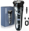 Lobinh Electric Shaver For Men 100% Washable Rechargeable Waterproof Electric Razor Wet & Dry Shaving With Pop-Up Trimmer 1 Hour Fast Charging 4D Floating Head Lcd Power Indicator