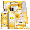 Lucotiya Foot Soak Set Pedicure Kit Vanilla Chamomile Foot Soak Salts File Scrub & Urea CreamPedicure Supplies For Dry Cracked Feet For Women