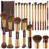 Maange 20 Pcs Makeup Brushes With Box Double-End Multi-Functional Makeup Brushes For Blending Liquid Powder Concealer Cream Blush BuffeCoffeebrown