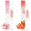 Meschett 2Pcs Cuticle Oil Pens For Nail CareCuticle Revitalizer Oil Pen With Soft BrushCuticle Oil To Prevent Nail Cracking And Dry (Peach & Strawberry Flavor)