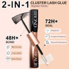 Miuffue Cluster Lash Glue Water-Proof Bond And Seal Latex-Free Eyelash Glue For Sensitive Eyes Strong Hold Lash Adhesive Long-Lasting For 72 Hour Black