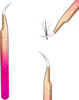 Miuffue Straight Eyelash Extension Tweezers Gold Pink Gradient Ice Crack Precision Lash Extension Isolation Tweezers For Grafting Eyelash Extension