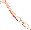 Miuffue Lash Applicator Tool Diy Eyelash Applicator Stainless Steel Curved Eyelash Tweezers For Cluster Lashes (Black)