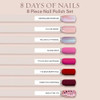 Nails Inc 8 Days Of Nails Nail Polish Set Limited Edition Holiday Stocking Stuffer Women & Girls Quick Dry Air Dry High Shine Long Lasting Ultra Glossy Manicure Trendy 8 Piece Set
