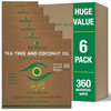 Noveha 60Pcs Tea Tree & Coconut Oil Eyelid & Lash Wipes - For Demodex Blepharitis & Itchy Eyes Individually Wrapped Eyelash Wipes With Aloe Vera Natural Makeup Remover & Daily Eye Cleanser