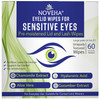 Noveha Eyelid Wipes - For Delicate Lashes And Eyelids - With Hyaluronic Acid Chamomile And Aloe Vera - Individually Wrapped Pre-Moistened Pads (60 Wipes)