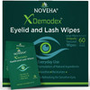 Noveha Demodex Eyelid & Lash Wipes | Box Of 60 Individually Wrapped Extra Strength Cleansing Eyelash Wipes - Battles Irritated Eyes - Naturally Remove Debris (Pack Of 3)