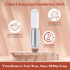 Oetuiow Color Changing Foundation Stick White Foundation Stick 2 In 1 Dual Ended Long Lasting Full Coverage Concealer For Contour & Brightening Makeup 3#Medium