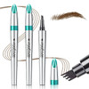 Oetuiow Eyebrow Microblading Pen With 4 Point Brow Pen Lift & Snatch Microblading Long-Lasting Waterproof Natural Eyebrow Hair (Dark Brown)