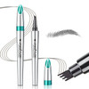 Oetuiow Eyebrow Microblading Pen With 4 Point Brow Pen Lift & Snatch Microblading Long-Lasting Waterproof Natural Eyebrow Hair (Light Brown)