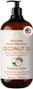 Pomberries Organic Fractionated Coconut Oil 16 Fl Oz Glass Bottle | 100% Pure & Natural Lightweight Coconut Oil For Skin Hair & Body | Carrier Oil For Essential Oils Massage & Diy Blends
